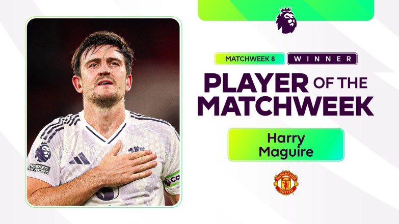 كوره الأن |هاري ماجواير يتوج بجائزة لاعب الأسبوع في البريميرليج بعد تألقه أمام ليفربول