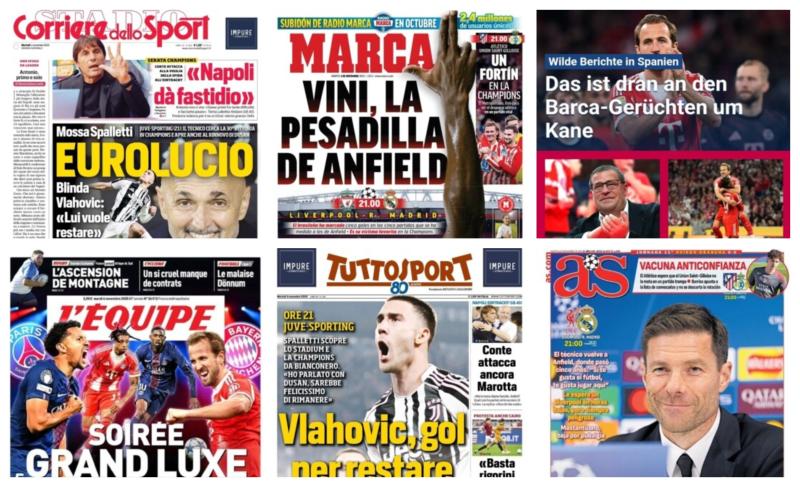كوره الأن |أبرز عناوين أغلفة الصحف الرياضية العالمية: “ريال مدريد يواجه ليفربول اليوم في الأنفيلد”