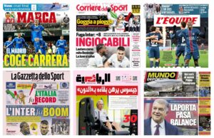 كوره الأن |أبرز عناوين أغلفة الصحف العالمية: “برشلونة يُحلق وحيداً.. وآرسنال يبتعد بالصدارة”