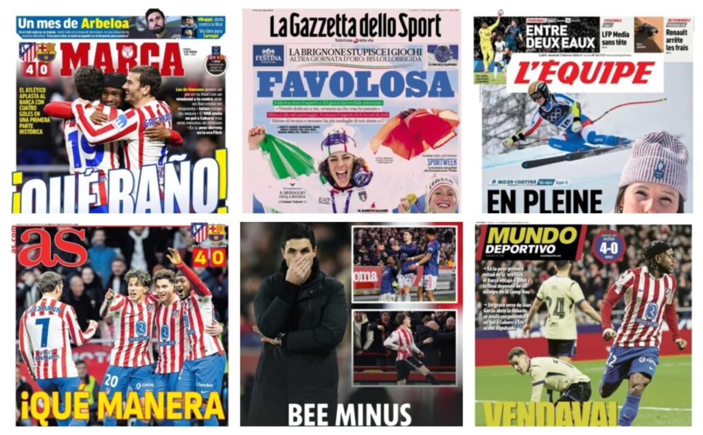 كوره الأن |أبرز عناوين أغلفة الصحف الرياضية العالمية: “هزيمة فليك التاريخية”