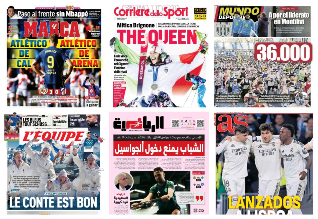 كوره الأن |أبرز عناوين أغلفة الصحف الرياضية العالمية: “زلزال في مدريد.. وأزمات فنية تضرب الكبار”