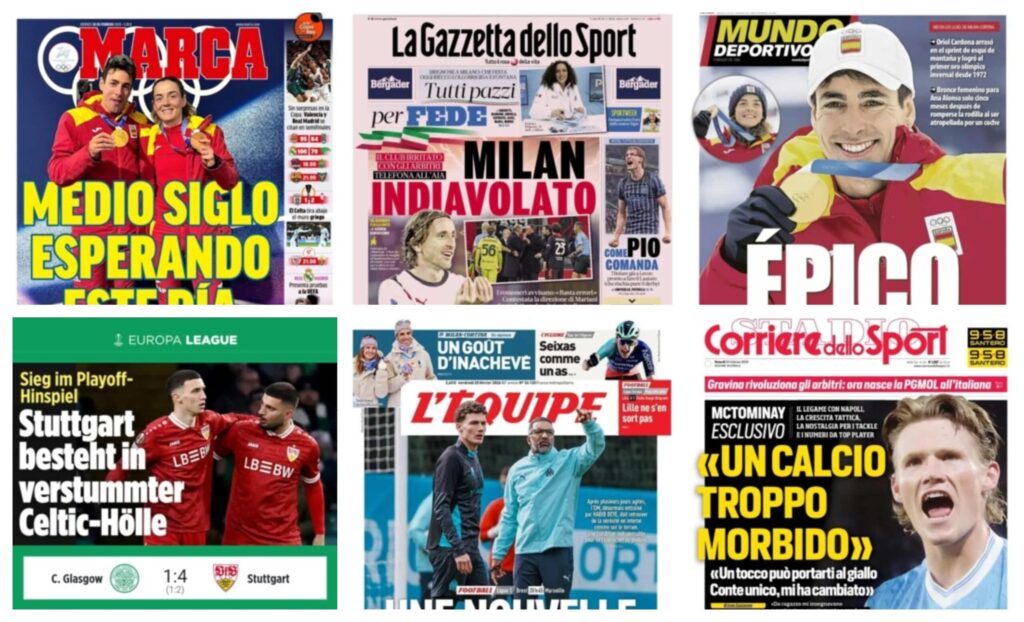 كوره الأن |أبرز عناوين أغلفة الصحف العالمية: “هدايا مجانية في البريميرليج وصراع أوروبي مشتعل”